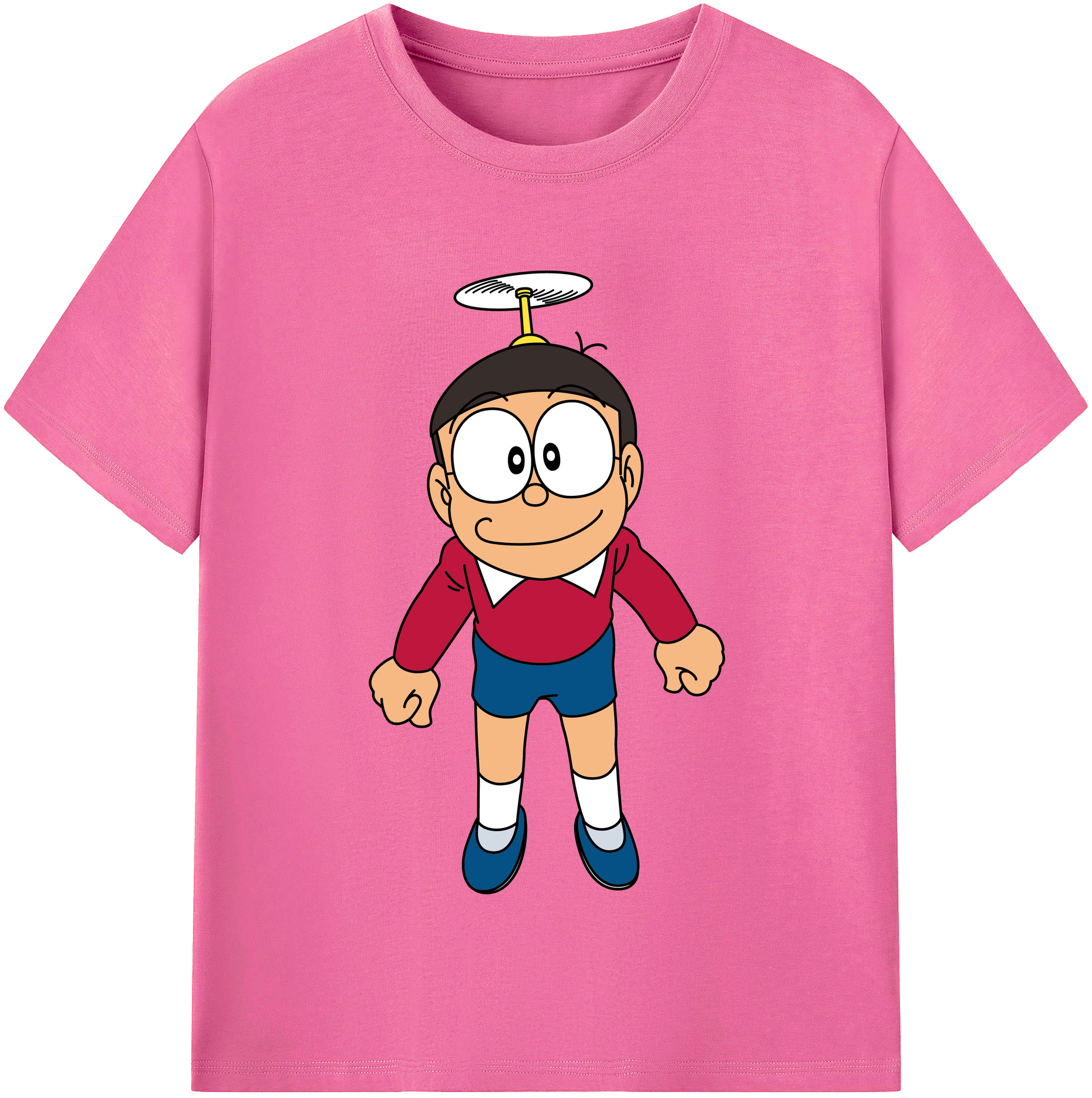 （画像用） ドラえもん 野比 のび太 Doraemon Nobita Nobi レディースカジュアルプリントTシャツ（綿100％）
